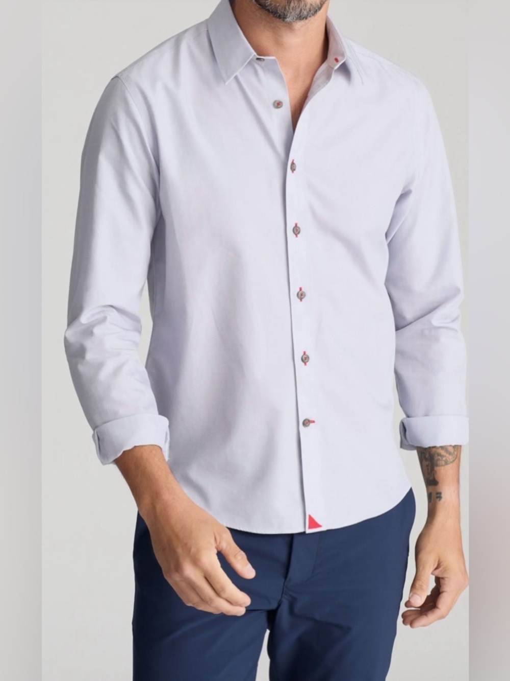 UNTUCKit Rubican WF Wrinkle Free Button Down Shirt Gray XL Regular Fit